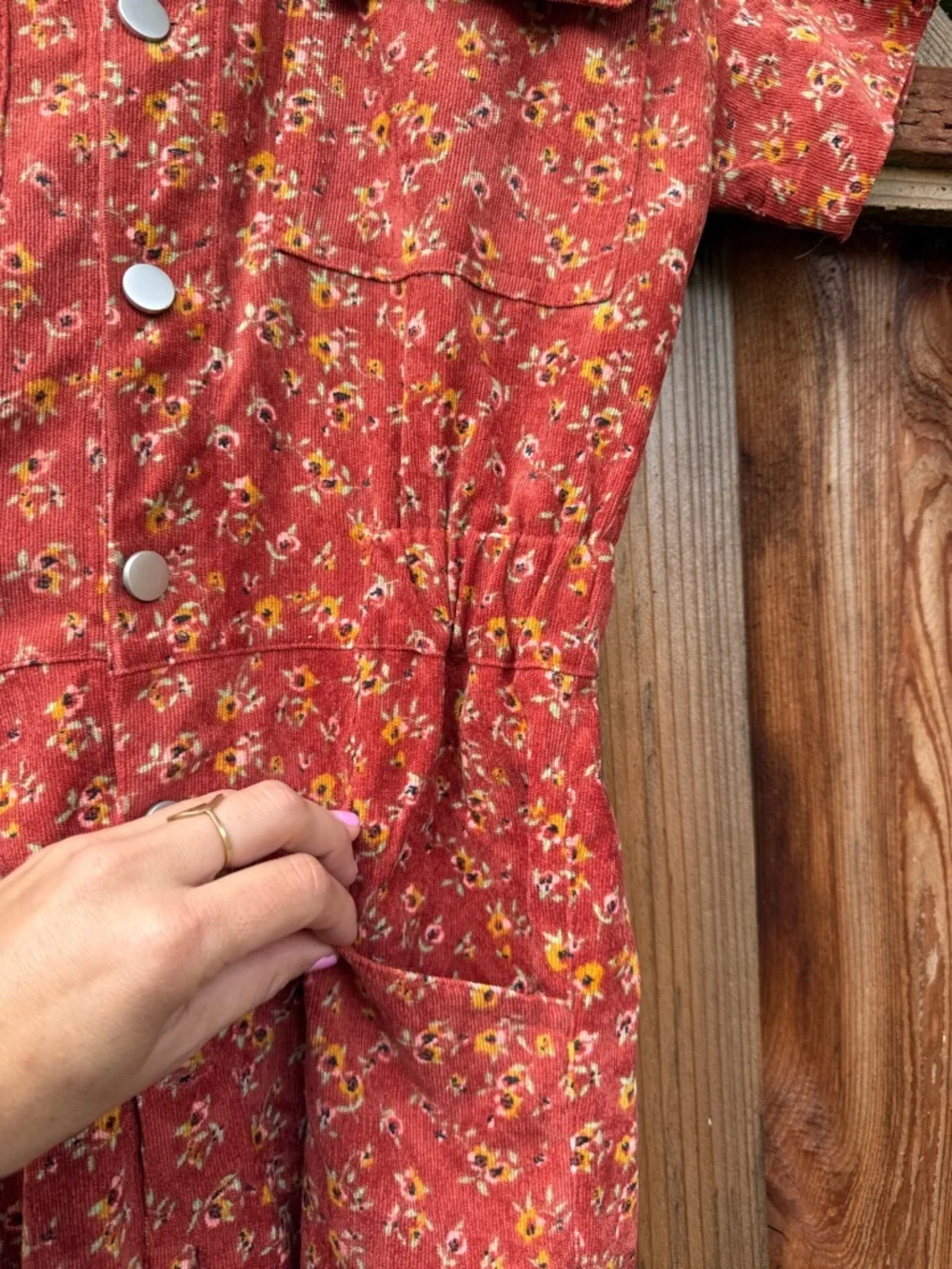 Piper & Scoot Floral Button-Front Jumpsuit - Picture 3 of 5